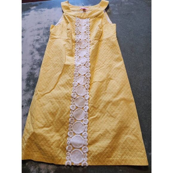 Lilly Pulitzer Jacqueline Shift Dress Sunglow Yellow Size 00 - Picture 2 of 6